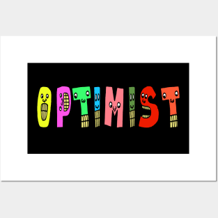 Cute Optimist Motivational Text Illustrated Letters, Blue, Green, Pink for all people, who enjoy Creativity and are on the way to change their life. Are you Confident for Change? To inspire yourself and make an Impact. Posters and Art